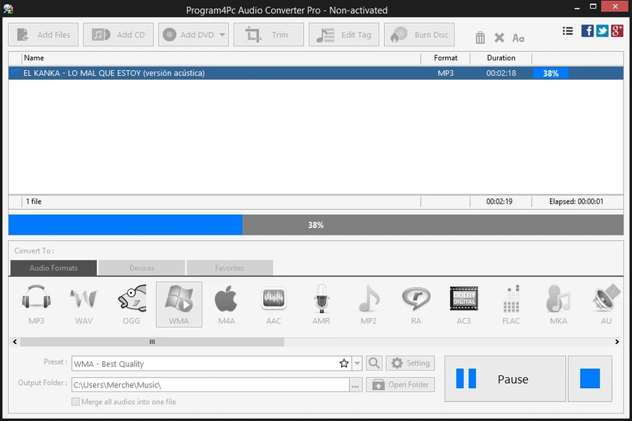 Pro Audio Converter 1.11.1 DMG for Mac Latest Version